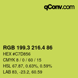 カラーコード: RGB 199.3 216.4 86 | qconv.com