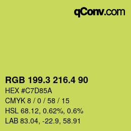 カラーコード: RGB 199.3 216.4 90 | qconv.com