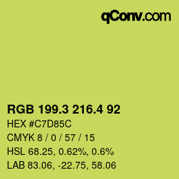 カラーコード: RGB 199.3 216.4 92 | qconv.com