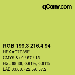 カラーコード: RGB 199.3 216.4 94 | qconv.com