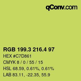 カラーコード: RGB 199.3 216.4 97 | qconv.com