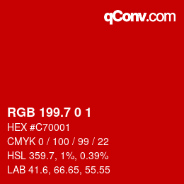 カラーコード: RGB 199.7 0 1 | qconv.com