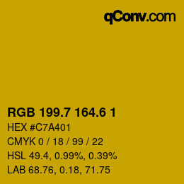 カラーコード: RGB 199.7 164.6 1 | qconv.com