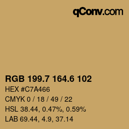 カラーコード: RGB 199.7 164.6 102 | qconv.com
