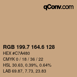 カラーコード: RGB 199.7 164.6 128 | qconv.com
