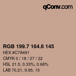 カラーコード: RGB 199.7 164.6 145 | qconv.com