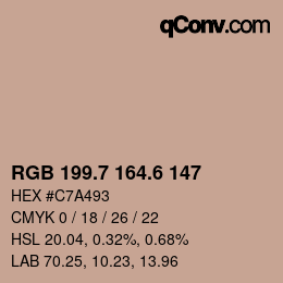 カラーコード: RGB 199.7 164.6 147 | qconv.com