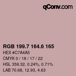 カラーコード: RGB 199.7 164.6 165 | qconv.com