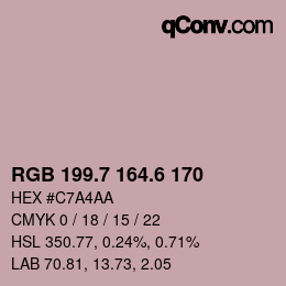 カラーコード: RGB 199.7 164.6 170 | qconv.com