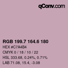 カラーコード: RGB 199.7 164.6 180 | qconv.com