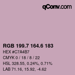 カラーコード: RGB 199.7 164.6 183 | qconv.com