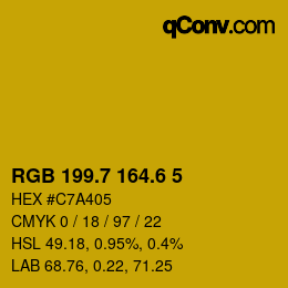カラーコード: RGB 199.7 164.6 5 | qconv.com