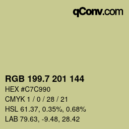 カラーコード: RGB 199.7 201 144 | qconv.com