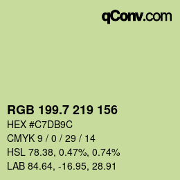 カラーコード: RGB 199.7 219 156 | qconv.com
