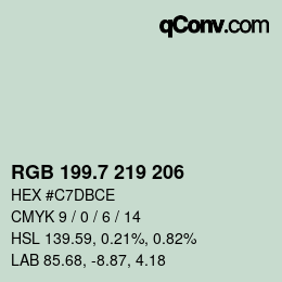 カラーコード: RGB 199.7 219 206 | qconv.com