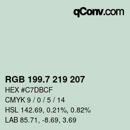 カラーコード: RGB 199.7 219 207 | qconv.com