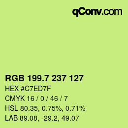 カラーコード: RGB 199.7 237 127 | qconv.com
