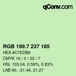 カラーコード: RGB 199.7 237 185 | qconv.com
