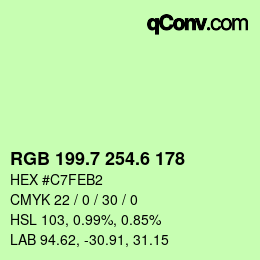 カラーコード: RGB 199.7 254.6 178 | qconv.com