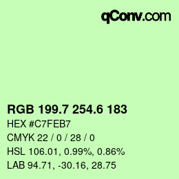 カラーコード: RGB 199.7 254.6 183 | qconv.com
