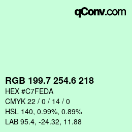 カラーコード: RGB 199.7 254.6 218 | qconv.com