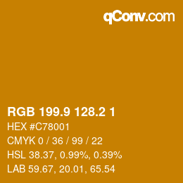 カラーコード: RGB 199.9 128.2 1 | qconv.com