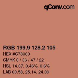 カラーコード: RGB 199.9 128.2 105 | qconv.com