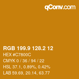 カラーコード: RGB 199.9 128.2 12 | qconv.com