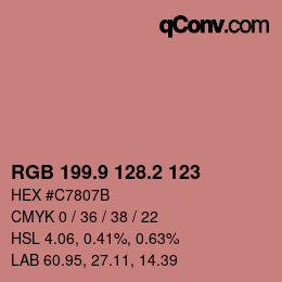 Color code: RGB 199.9 128.2 123 | qconv.com
