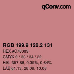 カラーコード: RGB 199.9 128.2 131 | qconv.com