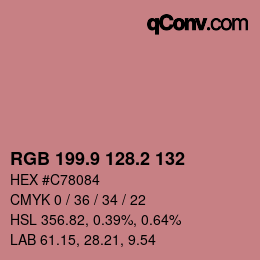 カラーコード: RGB 199.9 128.2 132 | qconv.com