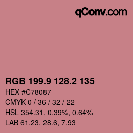 Color code: RGB 199.9 128.2 135 | qconv.com