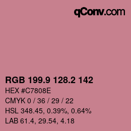 カラーコード: RGB 199.9 128.2 142 | qconv.com