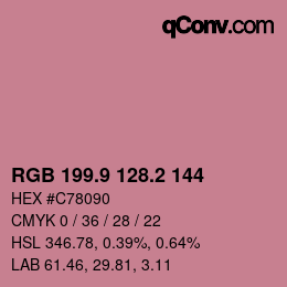 Color code: RGB 199.9 128.2 144 | qconv.com