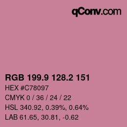 カラーコード: RGB 199.9 128.2 151 | qconv.com