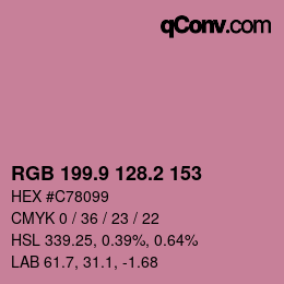 カラーコード: RGB 199.9 128.2 153 | qconv.com