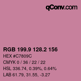 カラーコード: RGB 199.9 128.2 156 | qconv.com