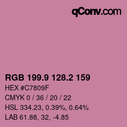 カラーコード: RGB 199.9 128.2 159 | qconv.com