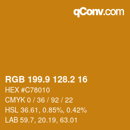 カラーコード: RGB 199.9 128.2 16 | qconv.com