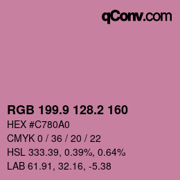 カラーコード: RGB 199.9 128.2 160 | qconv.com