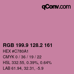 カラーコード: RGB 199.9 128.2 161 | qconv.com
