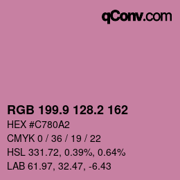 カラーコード: RGB 199.9 128.2 162 | qconv.com