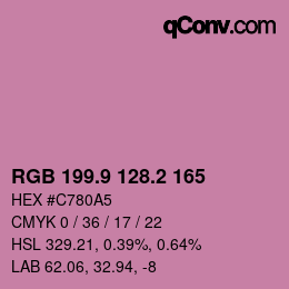 カラーコード: RGB 199.9 128.2 165 | qconv.com