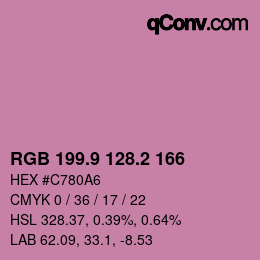 カラーコード: RGB 199.9 128.2 166 | qconv.com