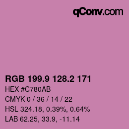 カラーコード: RGB 199.9 128.2 171 | qconv.com