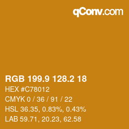Color code: RGB 199.9 128.2 18 | qconv.com