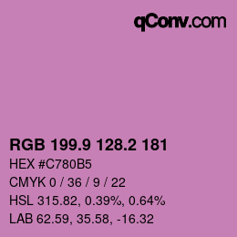 カラーコード: RGB 199.9 128.2 181 | qconv.com