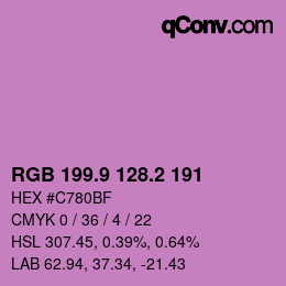 カラーコード: RGB 199.9 128.2 191 | qconv.com