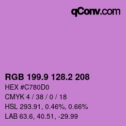 カラーコード: RGB 199.9 128.2 208 | qconv.com