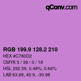 カラーコード: RGB 199.9 128.2 210 | qconv.com